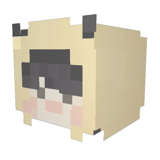 Deok_soon Minecraft avatar head, 3D render