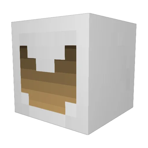 Deonted Minecraft avatar head, 3D render