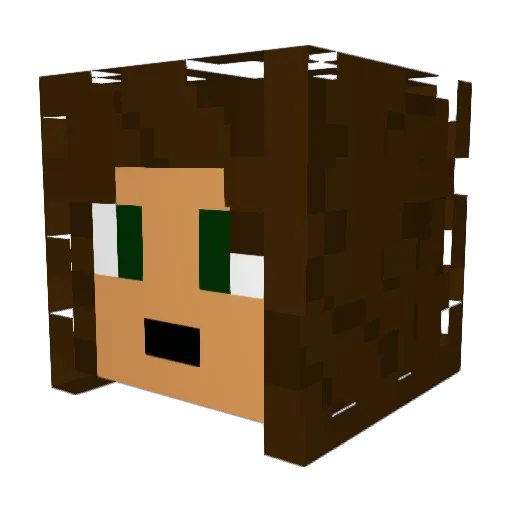DepWek Minecraft avatar head, 3D render