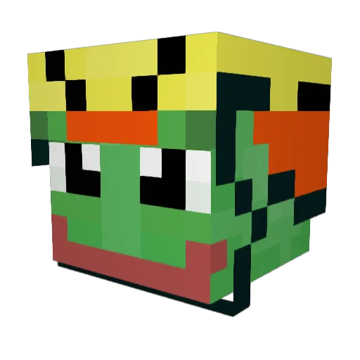 Depidu Minecraft avatar head, 3D render