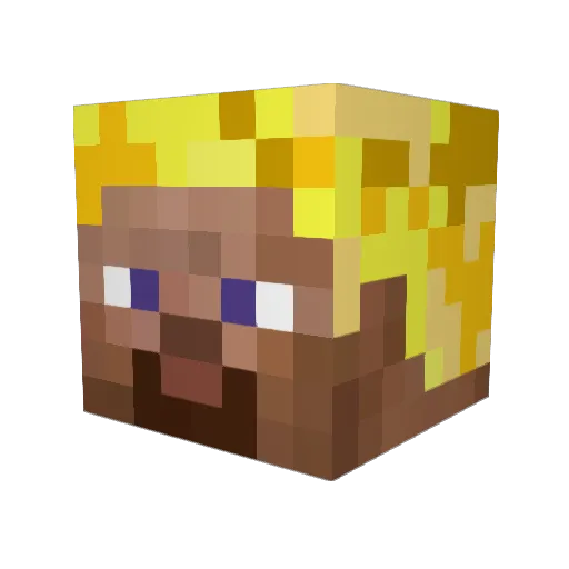 Deplore Minecraft avatar head, 3D render