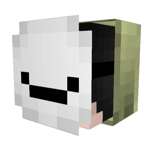 DepriWolf Minecraft avatar head, 3D render