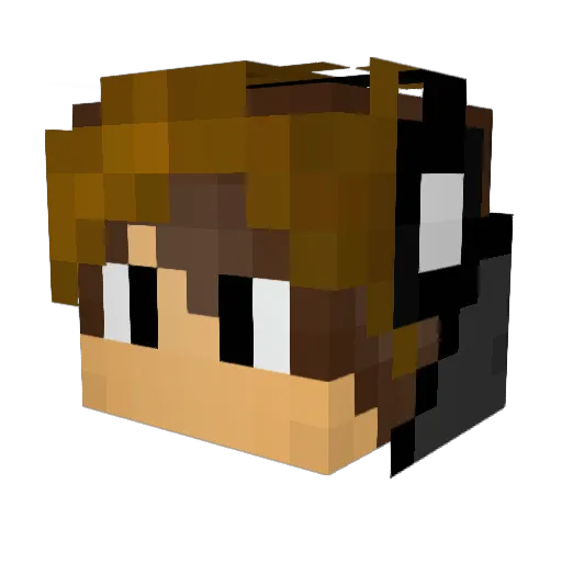 Deprimido Minecraft avatar head, 3D render