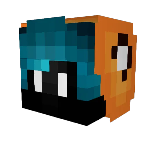 DeqDWish Minecraft avatar head, 3D render