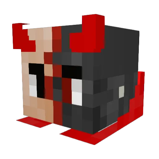 DeqiuVKLK Minecraft avatar head, 3D render