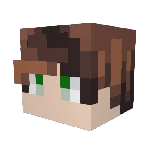 DerAccel Minecraft avatar head, 3D render