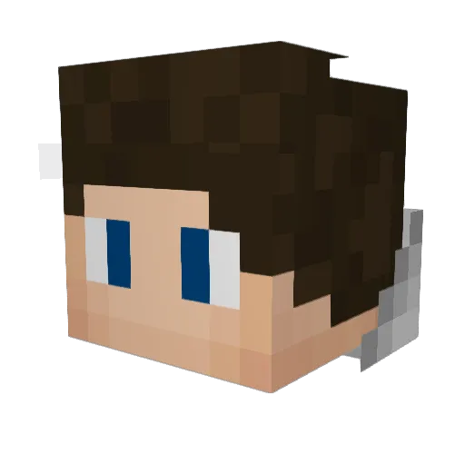 DerBelge Minecraft avatar head, 3D render