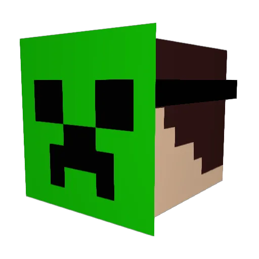 DerBennino Minecraft avatar head, 3D render