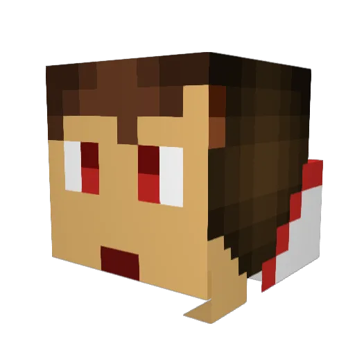 DerBoss2 Minecraft avatar head, 3D render