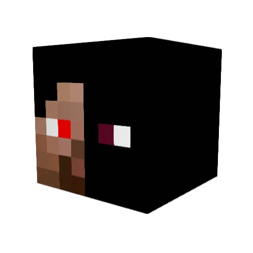 DerBru Minecraft avatar head, 3D render