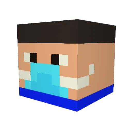 DerDerDer33 Minecraft avatar head, 3D render
