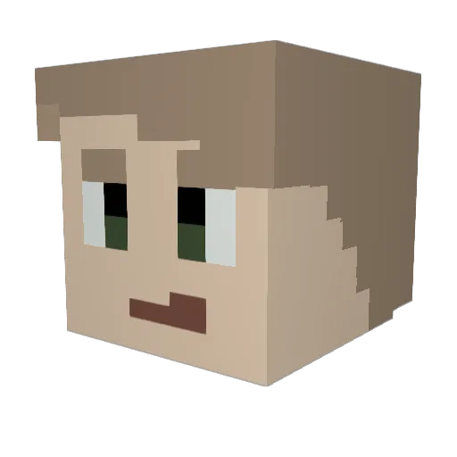 DerEchteScufer Minecraft avatar head, 3D render