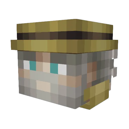 DerEineThai Minecraft avatar head, 3D render