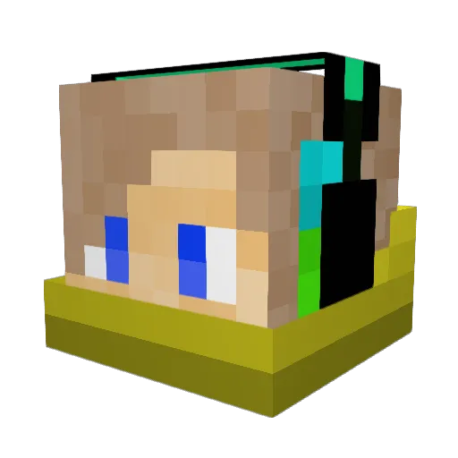 DerEtIeNnE Minecraft avatar head, 3D render