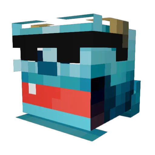 DerFeineFisch Minecraft avatar head, 3D render
