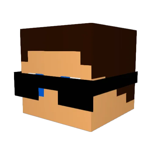 DerHauptmannn Minecraft avatar head, 3D render