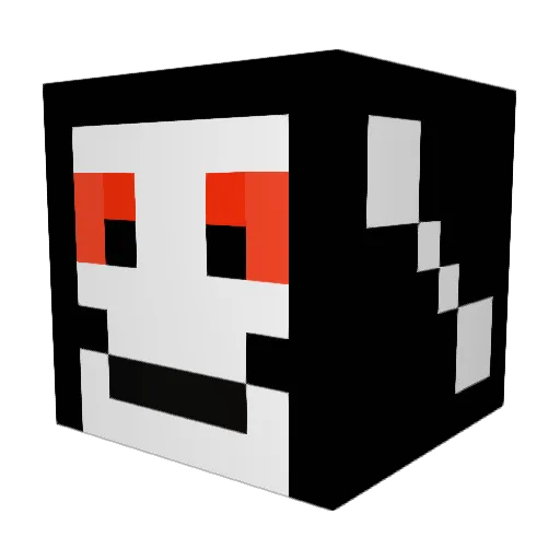 DerHuan Minecraft avatar head, 3D render
