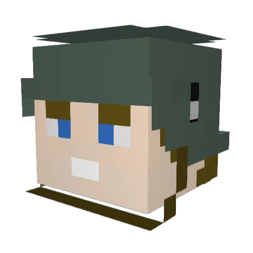 DerInterloper Minecraft avatar head, 3D render