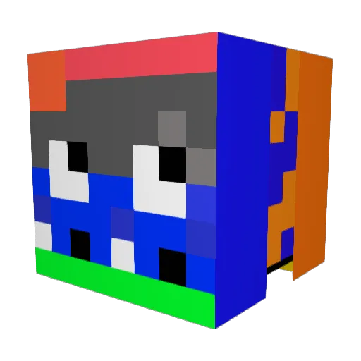 DerJay Minecraft avatar head, 3D render