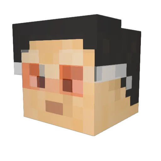 DerKaiser20 Minecraft avatar head, 3D render
