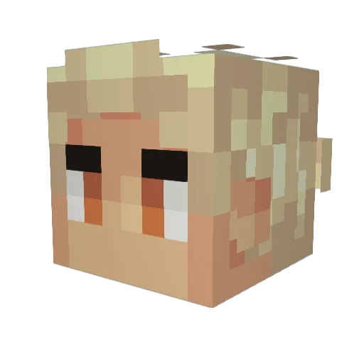 DerKontroller Minecraft avatar head, 3D render
