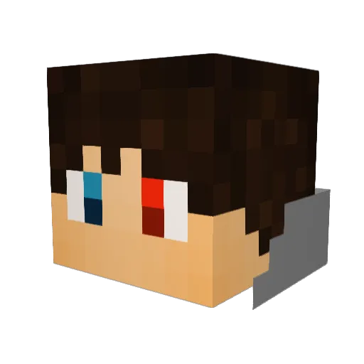DerMX Minecraft avatar head, 3D render