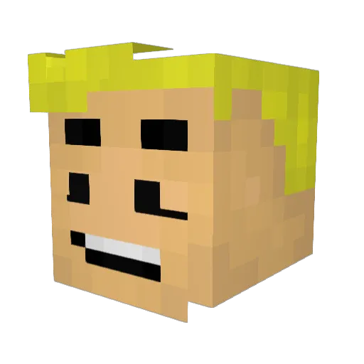 DerMinus Minecraft avatar head, 3D render