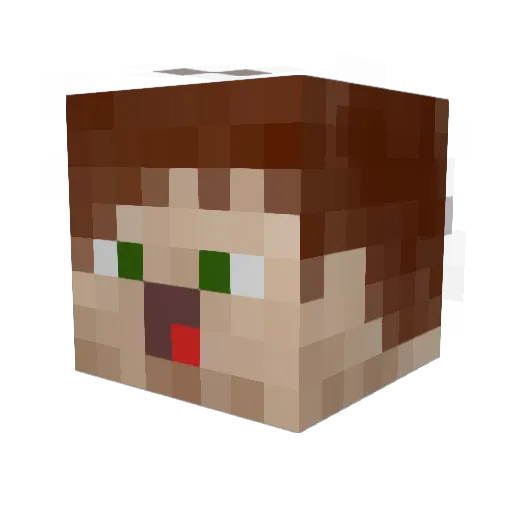 DerMo180 Minecraft avatar head, 3D render