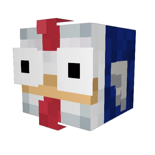 DerPeter12 Minecraft avatar head, 3D render