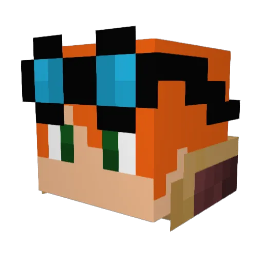 DerPolee Minecraft avatar head, 3D render