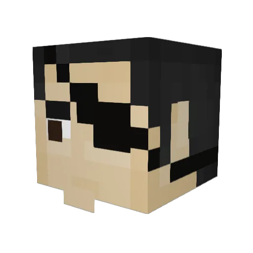DerRaptor64 Minecraft avatar head, 3D render