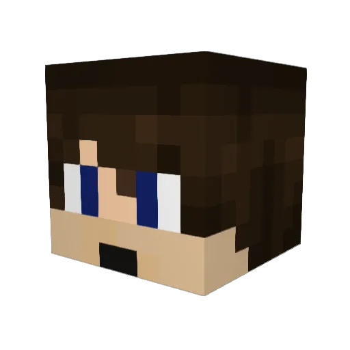 DerSchrauber Minecraft avatar head, 3D render