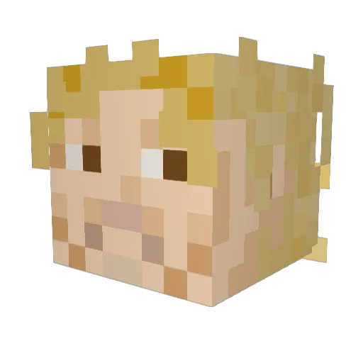 DerSoze Minecraft avatar head, 3D render