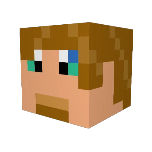 DerSpucky Minecraft avatar head, 3D render