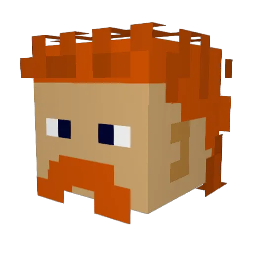 DerStarrk Minecraft avatar head, 3D render