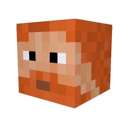 DerTG Minecraft avatar head, 3D render