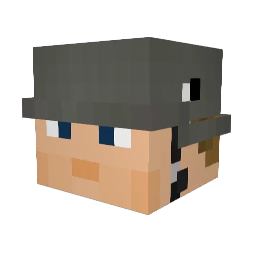DerThief Minecraft avatar head, 3D render