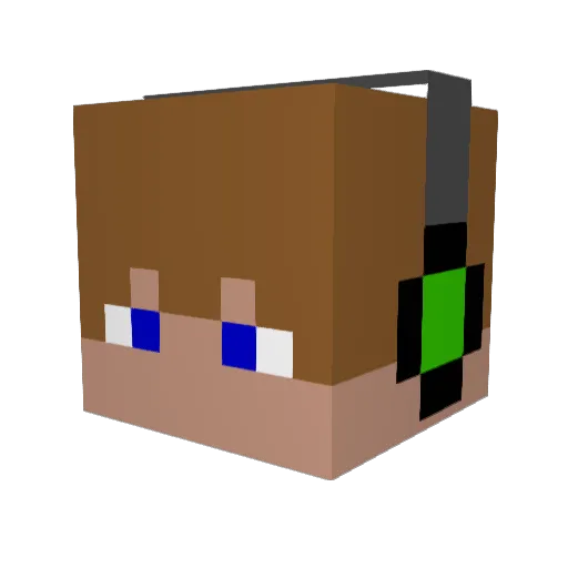 DerVoltrax Minecraft avatar head, 3D render