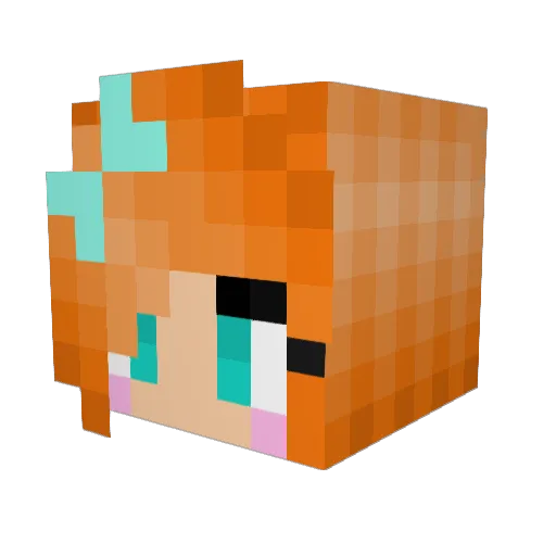 DeraiLeaf Minecraft avatar head, 3D render