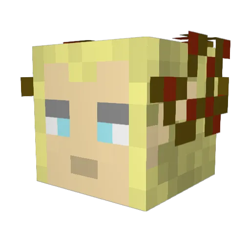 Derailen Minecraft avatar head, 3D render