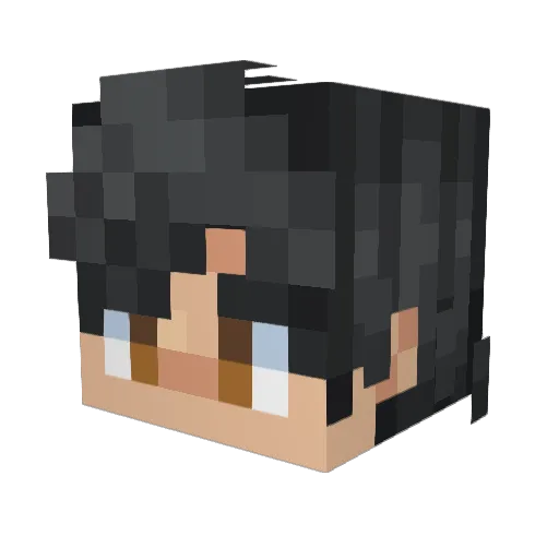 Derailious Minecraft avatar head, 3D render