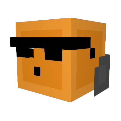 DeramOne Minecraft avatar head, 3D render