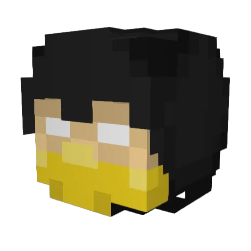 DerangedBrain Minecraft avatar head, 3D render