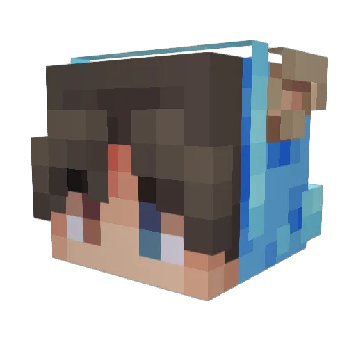 Derapachu Minecraft avatar head, 3D render