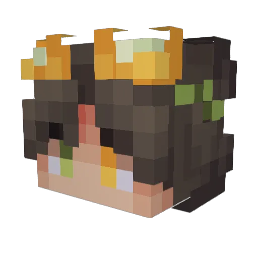 Derapchu Minecraft avatar head, 3D render