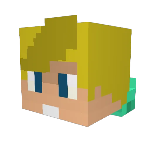 DeraxBlaze Minecraft avatar head, 3D render