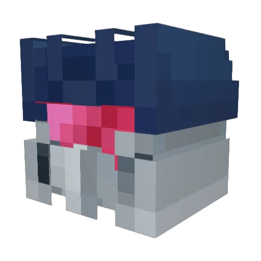 Derbett Minecraft avatar head, 3D render