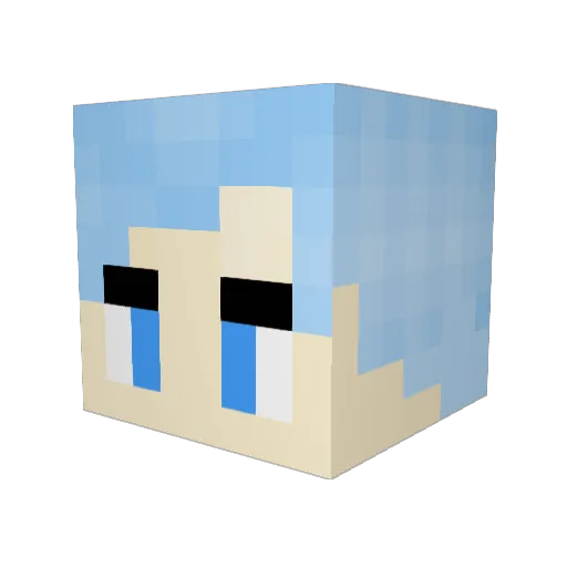 Derblue Minecraft avatar head, 3D render