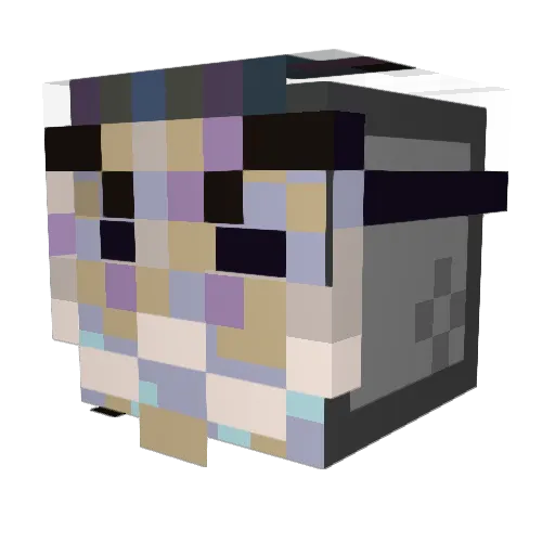 DerbyBricker Minecraft avatar head, 3D render