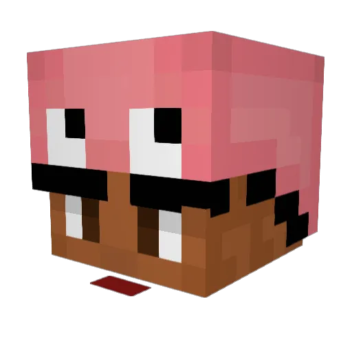 Dercho Minecraft avatar head, 3D render